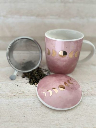 Tasse à thé rose lune et infuseur